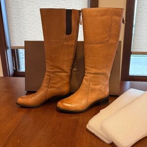 FRANCO SARTO "Cristo" Camel Color Tall Leather Boots; W Size 7M